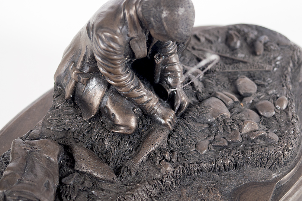 David Hughes Bronze Fishing Sculture EBTH