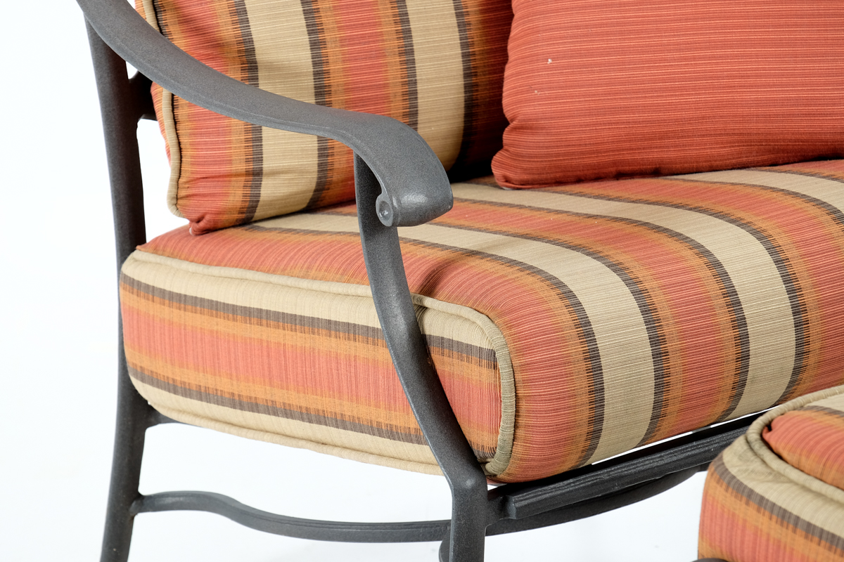 Cast Metal Patio Chair and Ottoman EBTH