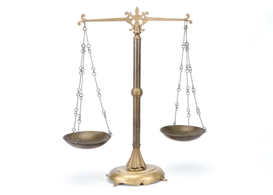 Antique Brass Balance Scale : EBTH