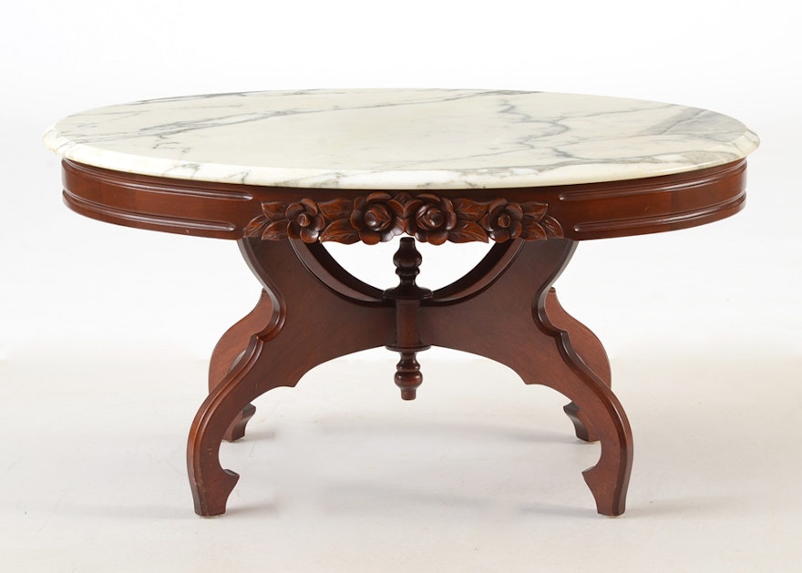 Victorian Style MarbleTop Coffee Table EBTH