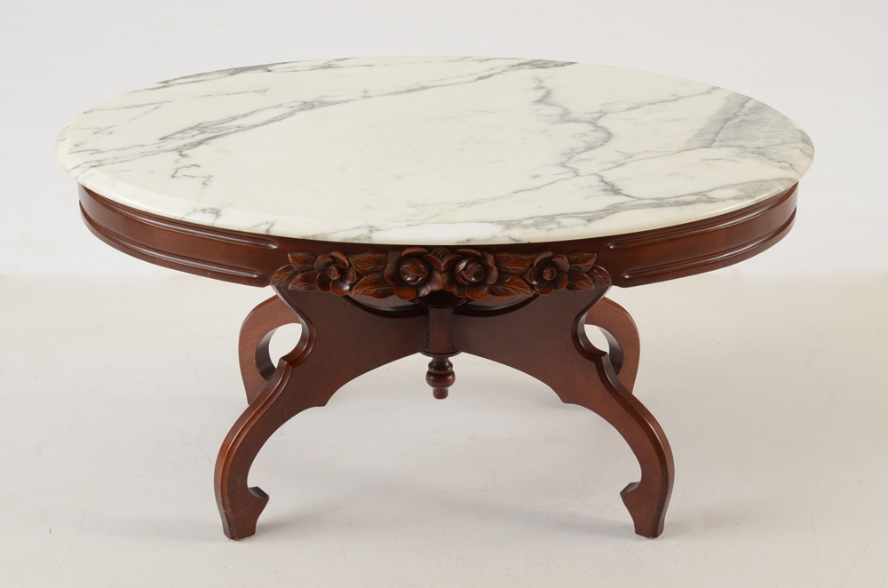 Victorian Style Marble-Top Coffee Table | EBTH