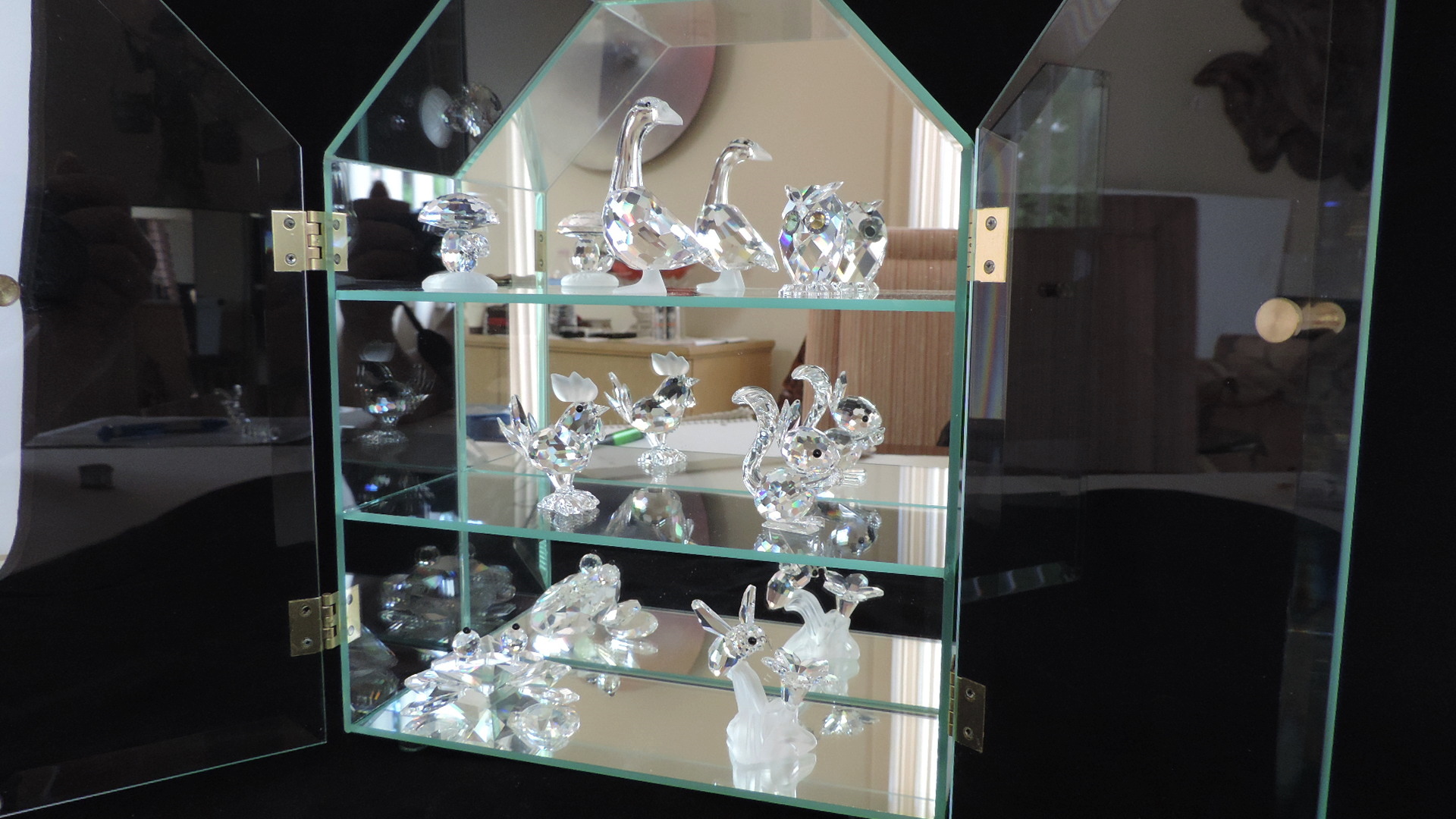 Swarovski Crystal Miniature Figurines and Display Case EBTH
