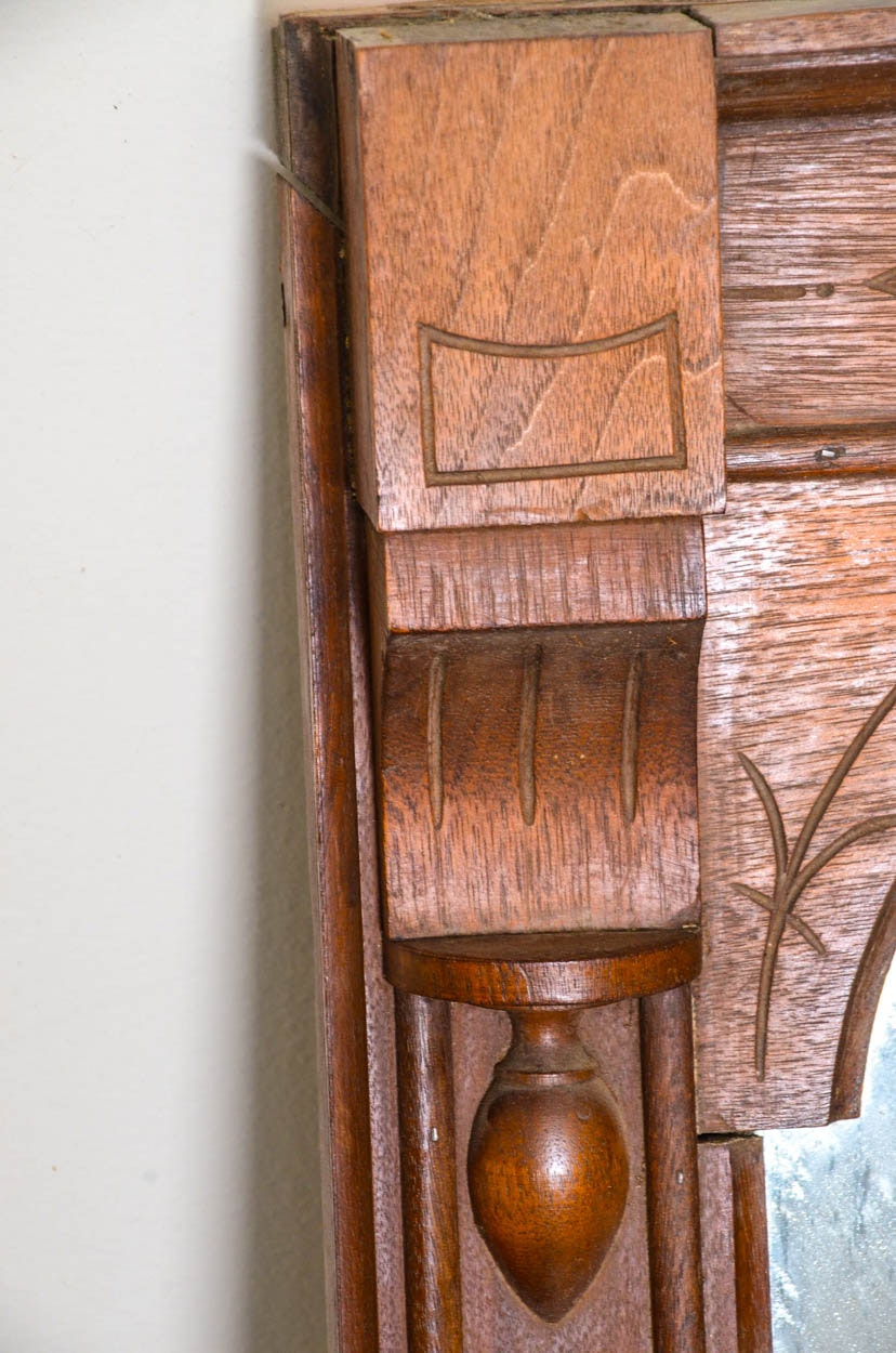 Antique Oak Framed Mirror | EBTH