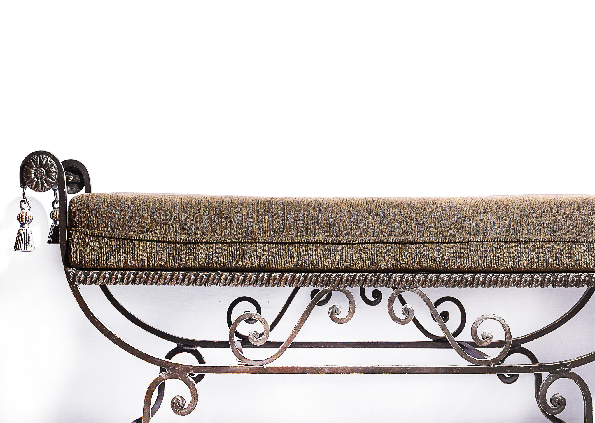 A Wrought Iron Bed End Bench EBTH
