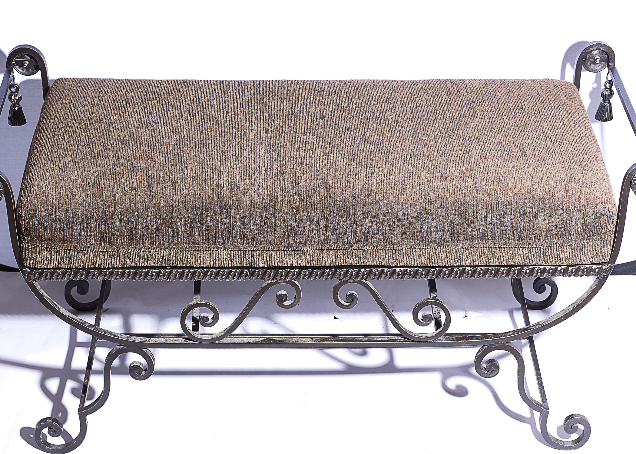 A Wrought Iron Bed End Bench EBTH