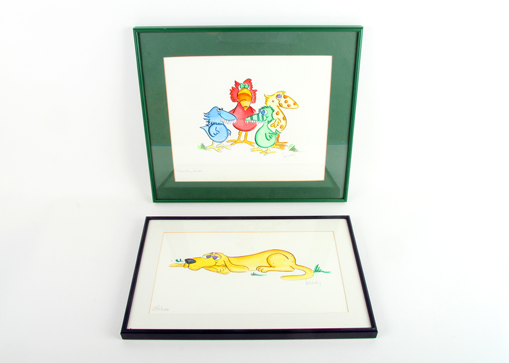 Pair Of Original Artwork By Cheryl Brady | Ebth