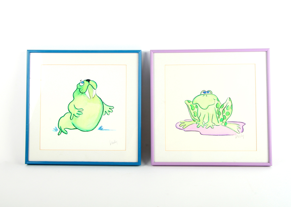 Pair Of Original Artwork By Cheryl Brady | Ebth