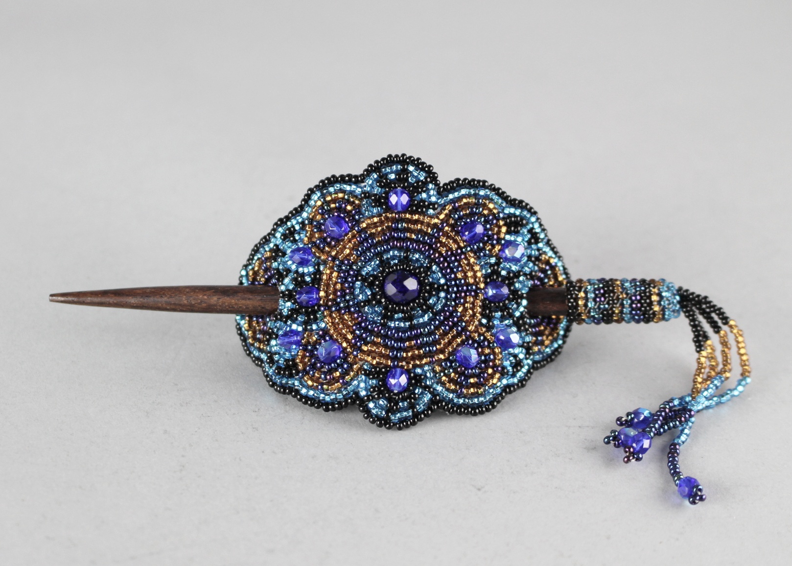 Native American Beaded Leather Hair Barrettes EBTH