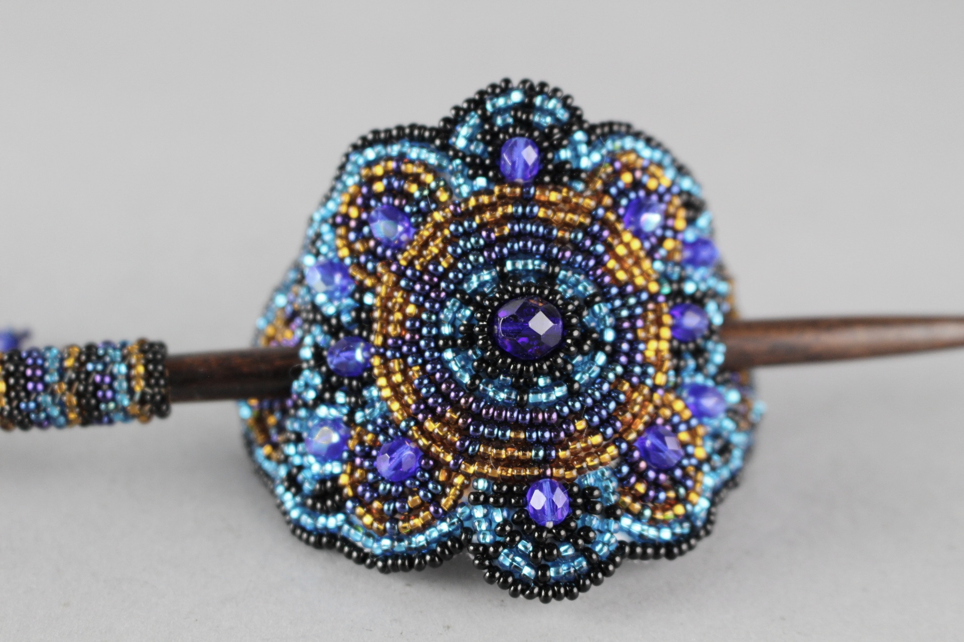 Native American Beaded Leather Hair Barrettes EBTH