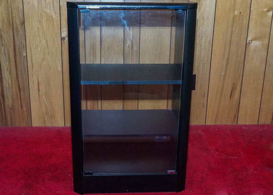 Pioneer Black And Glass Stereo Cabinet Ebth