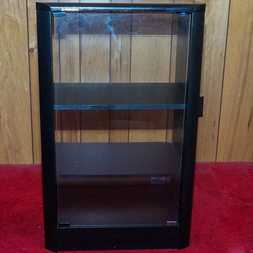 Pioneer Black And Glass Stereo Cabinet Ebth