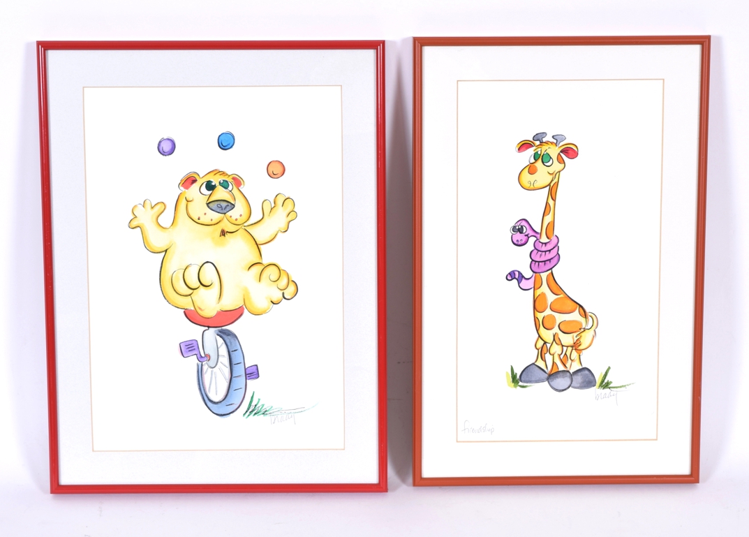 Pair Of Original Artwork By Cheryl Brady | Ebth