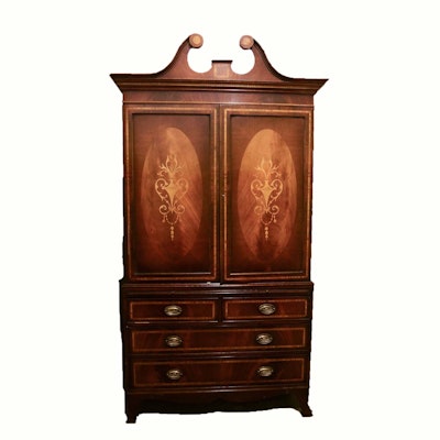 Online Furniture Auctions Vintage Furniture Auction Antique Antique Hepplewhite Walnut Armoire - Online Furniture Auctions Vintage Furniture Auction Antique