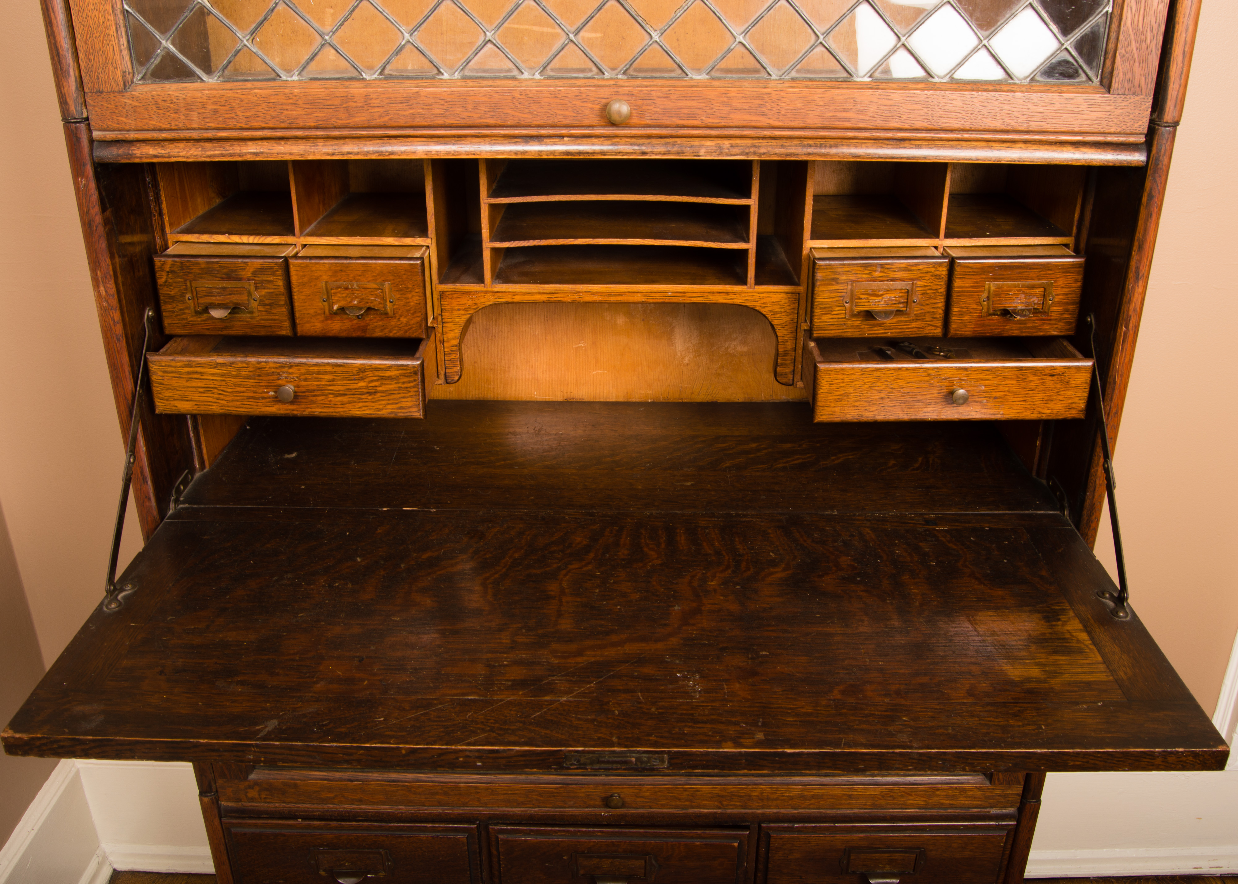Antique SixPiece Oak Barrister Secretary Desk EBTH