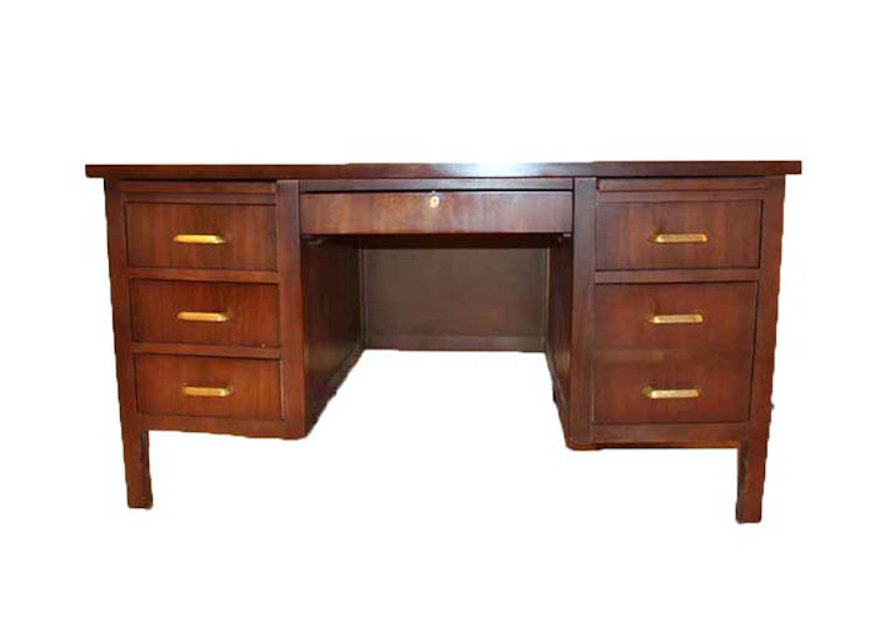 Vintage Indiana Desk Company Executive Style Desk Ebth