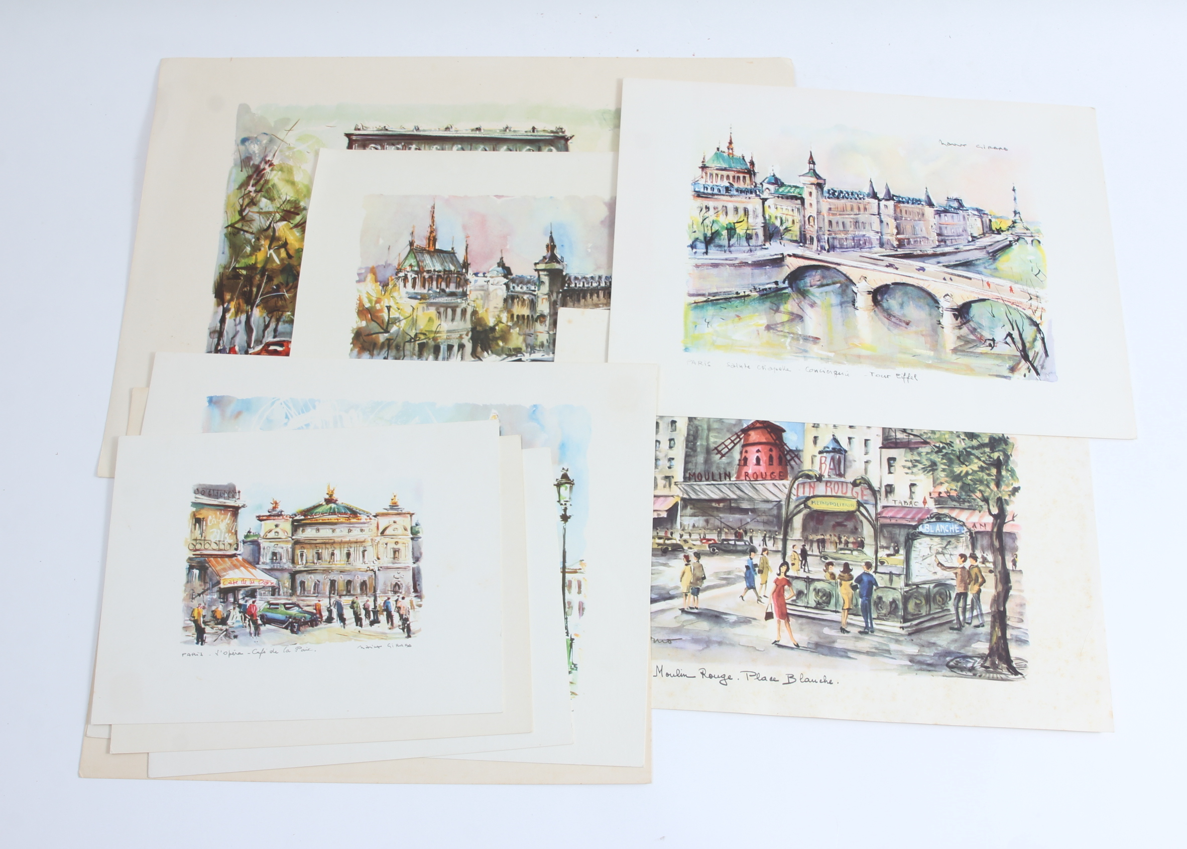 Collection of Marius Girard French Watercolor Prints | EBTH
