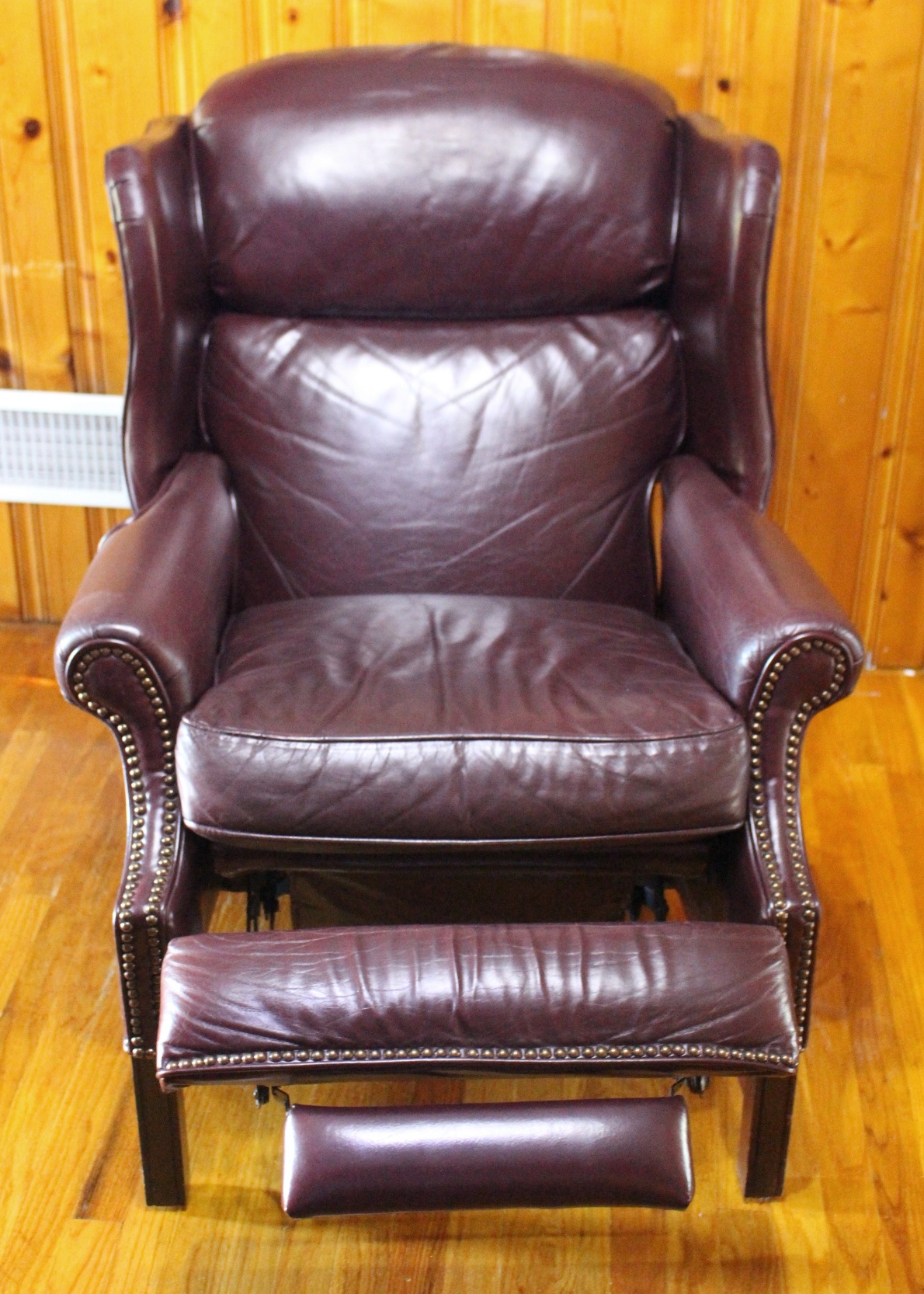 Burgundy Leather Barcalounger Wingback Recliner EBTH