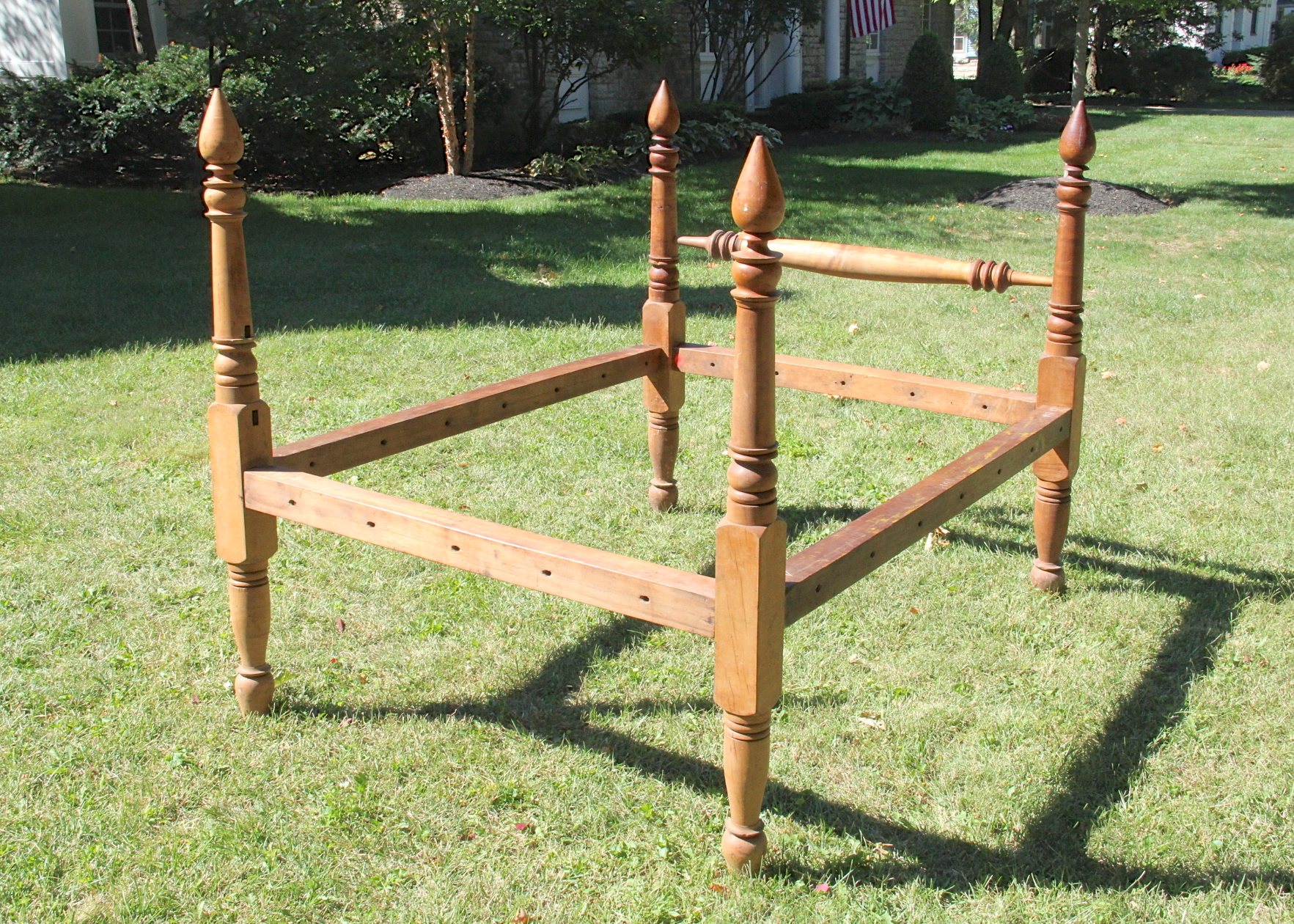 Antique Full Size String Slat Bed Frame EBTH