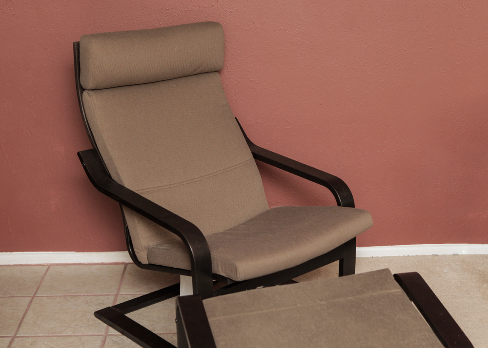 Ikea Poang Chair and Ottoman EBTH