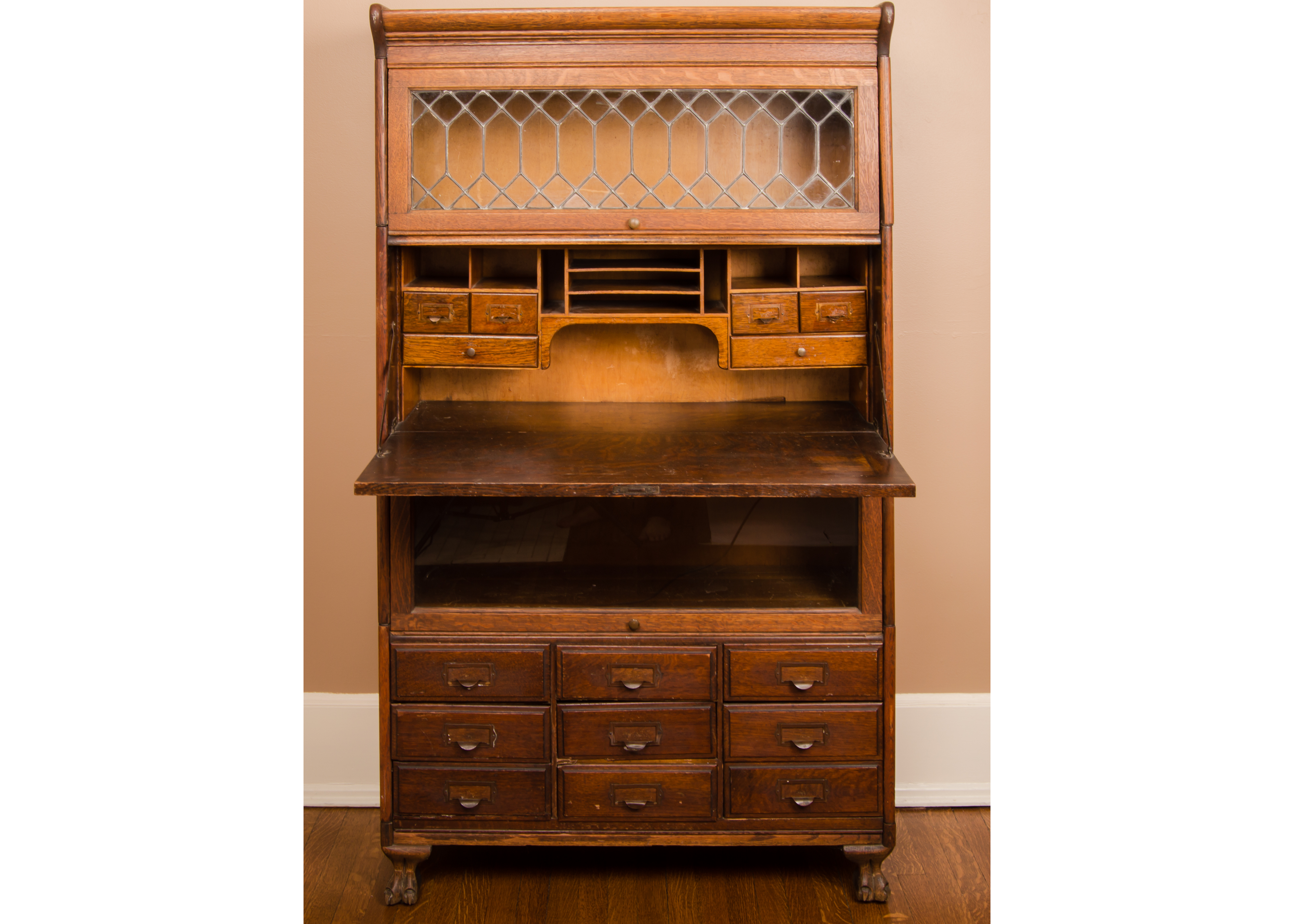 Antique SixPiece Oak Barrister Secretary Desk EBTH