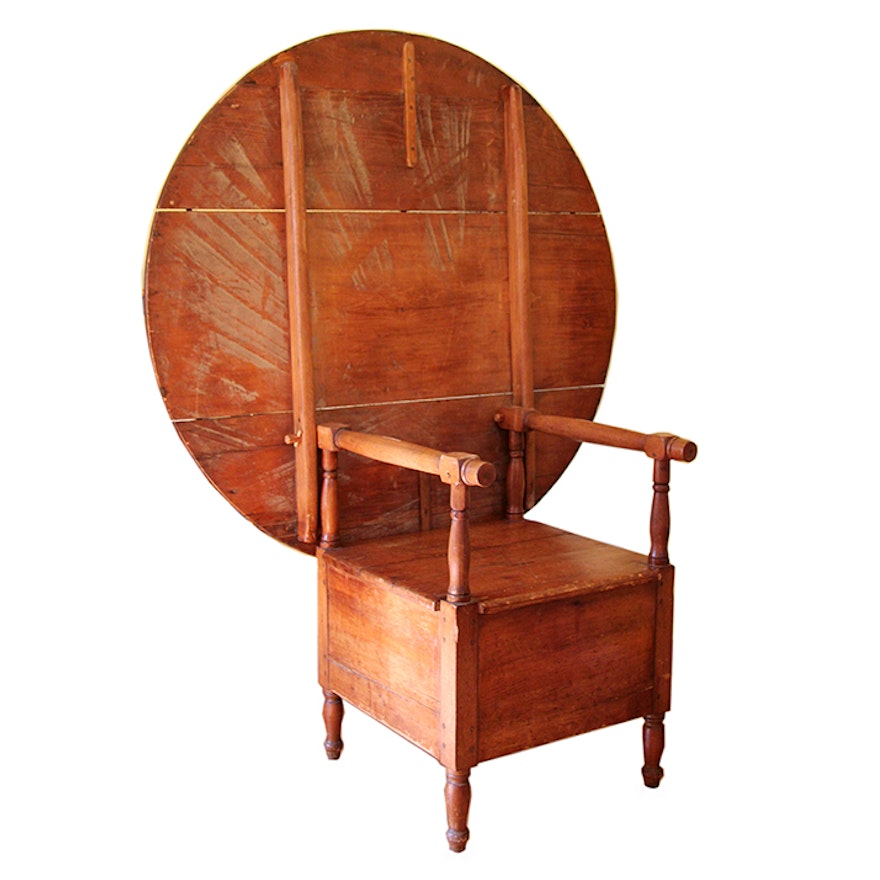 Antique Pine Tilt-Top Chair Table : EBTH Antique Pine Tilt-Top Chair Table ... - Antique Pine Tilt-Top Chair Table : EBTH