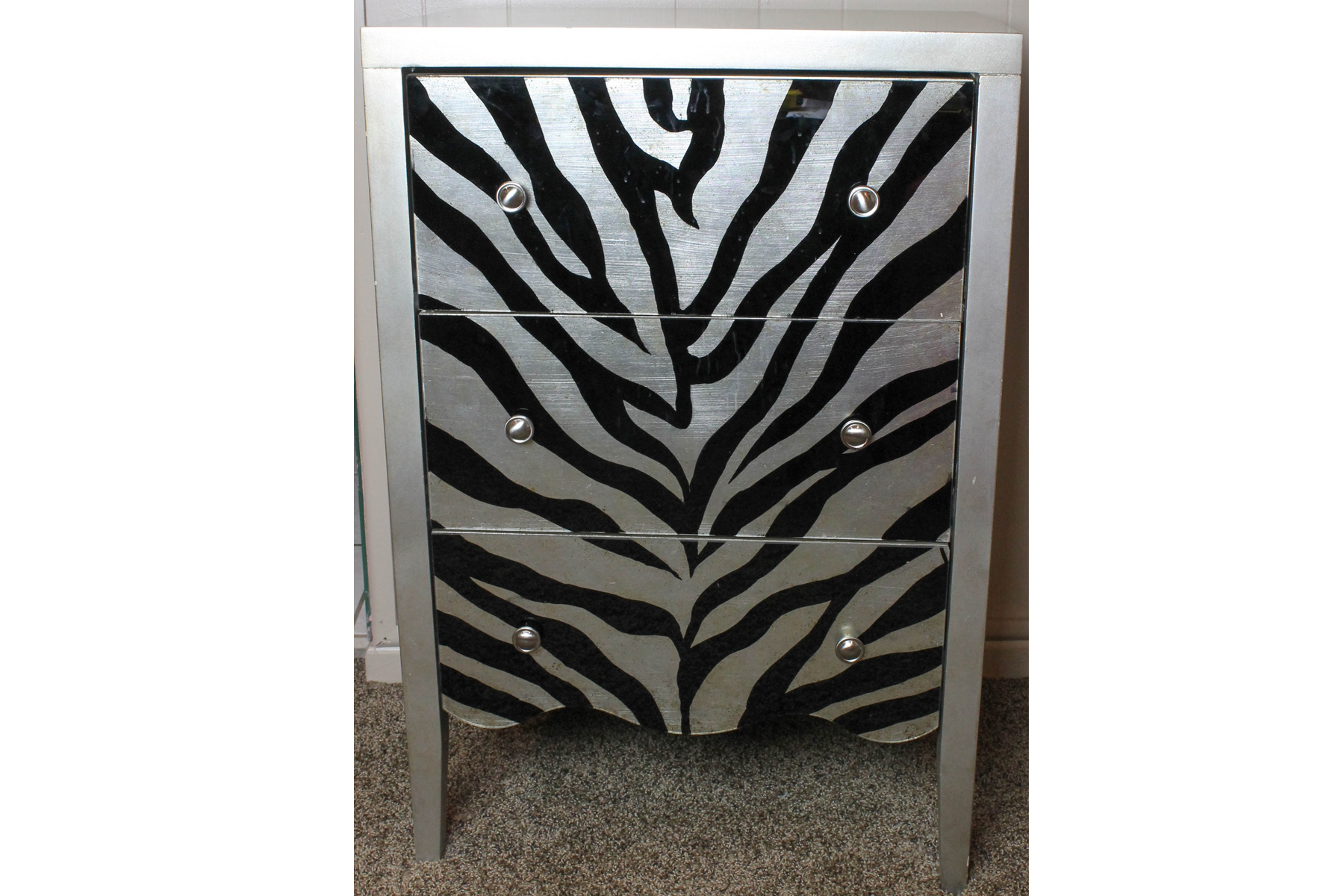 Metallic Zebra Print Chest of Drawers EBTH