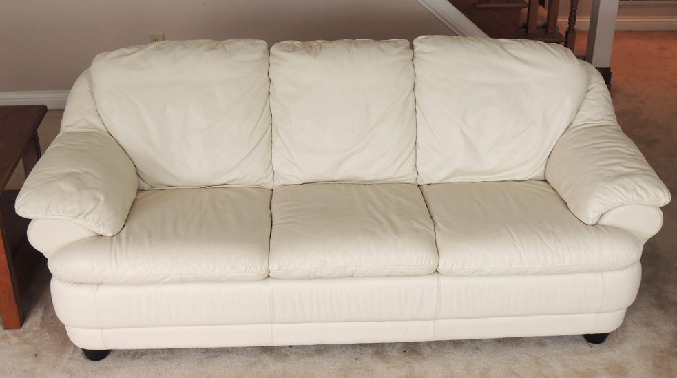 OffWhite Leather Sofa EBTH