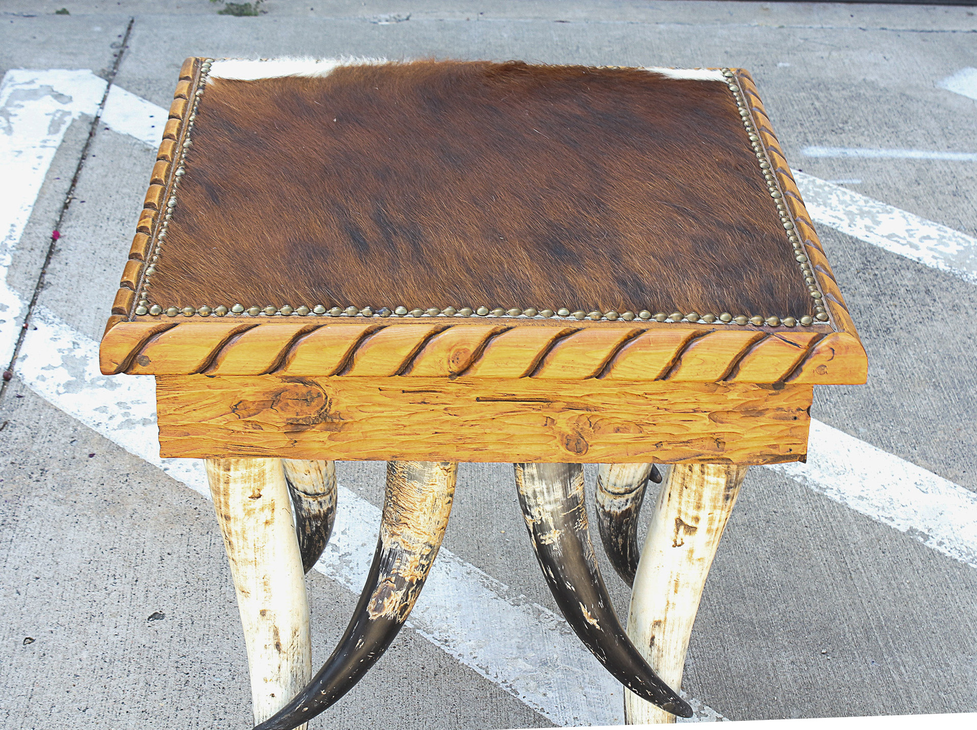 Pair of Steer Horn Legged End Tables EBTH