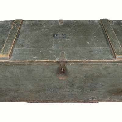 Online Furniture Auctions Vintage Furniture Auction Antique Vintage Army Trunk, Machete and Tools - Online Furniture Auctions Vintage Furniture Auction Antique