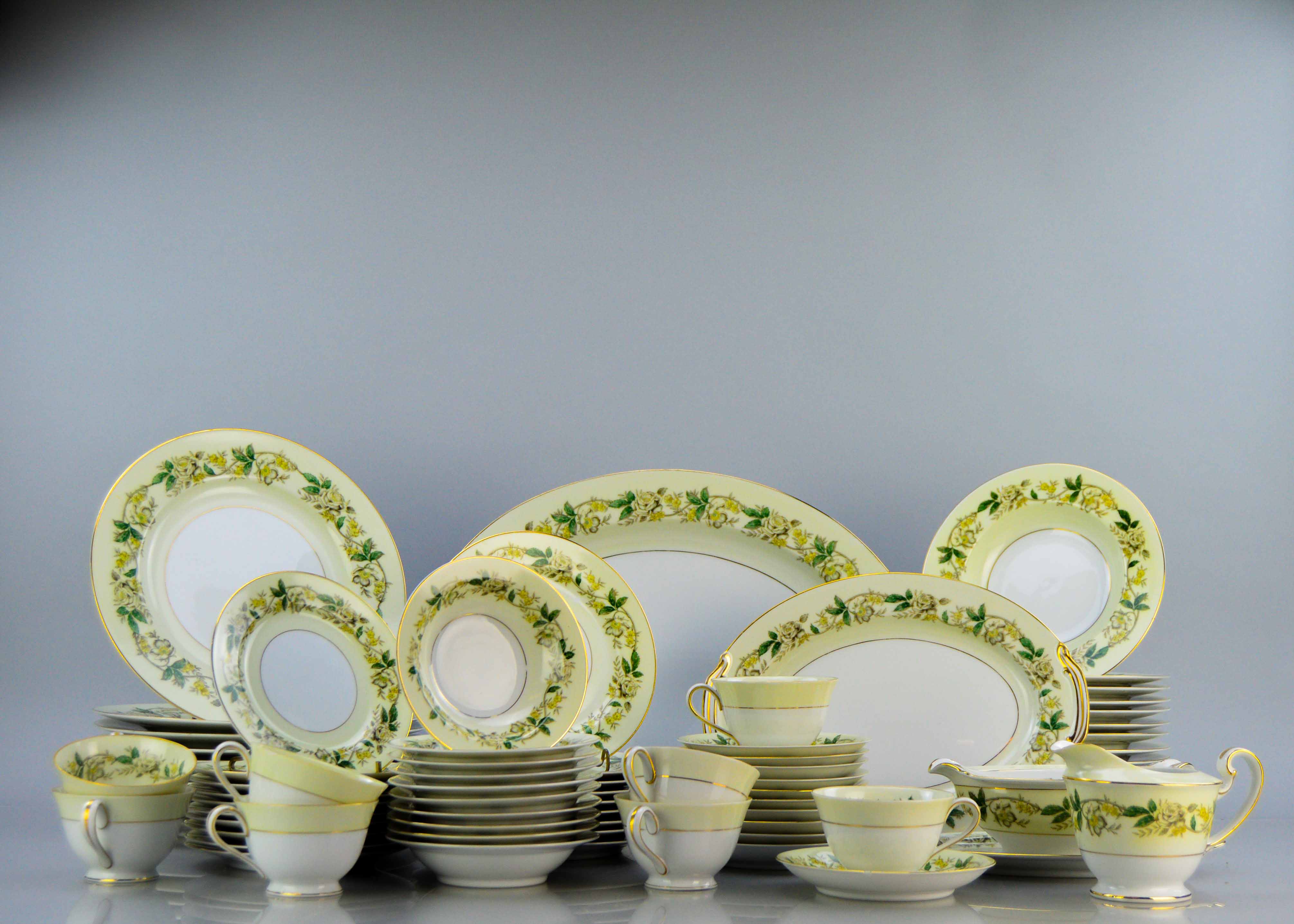 Collection of Noritake China in "M" Pattern Circa 1940s EBTH