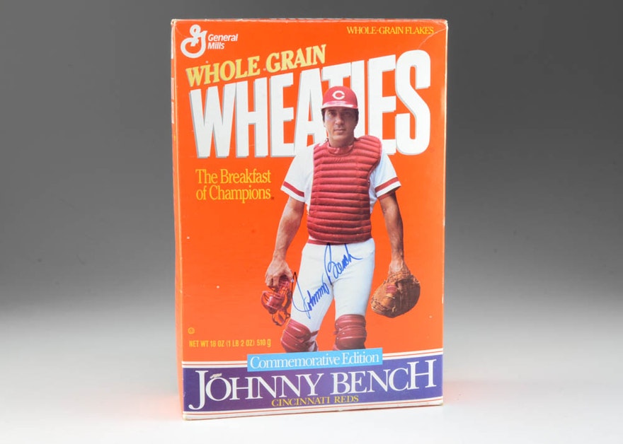 Johnny Bench Autographed Wheaties Box – Latitude Sports Marketing