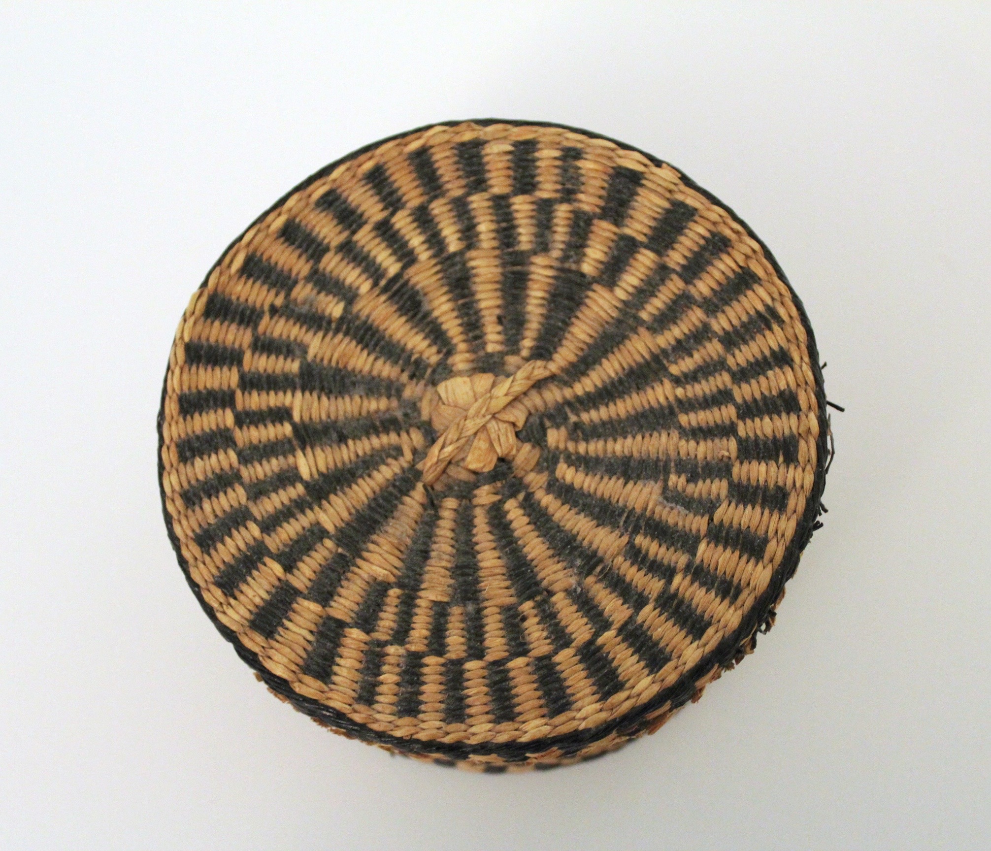 Native American Handmade Lidded Basket EBTH