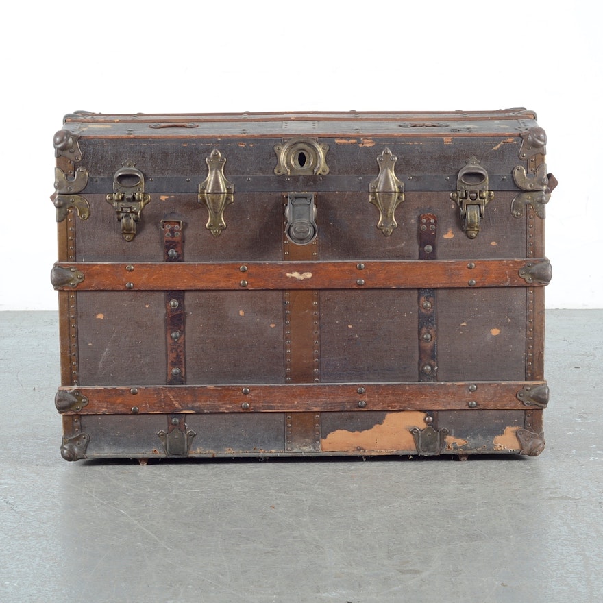 Antique Taylor Company Steamer Trunk Ebth