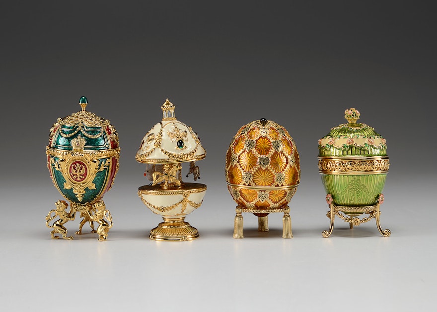 Set of Four Joan Rivers Imperial Treasures III Fabergé Eggs EBTH