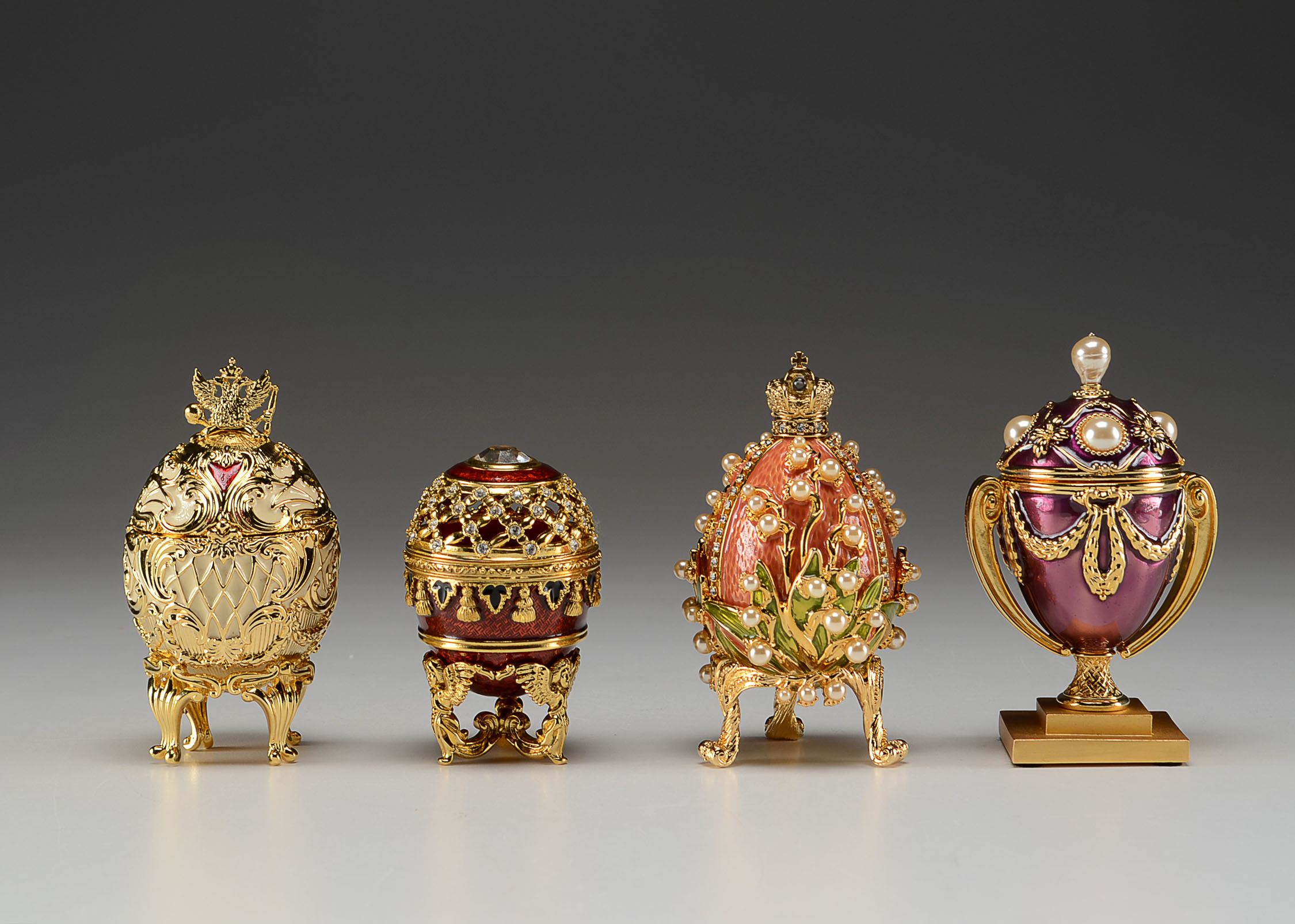 Set of Four Joan Rivers Imperial Treasures II Fabergé Eggs EBTH
