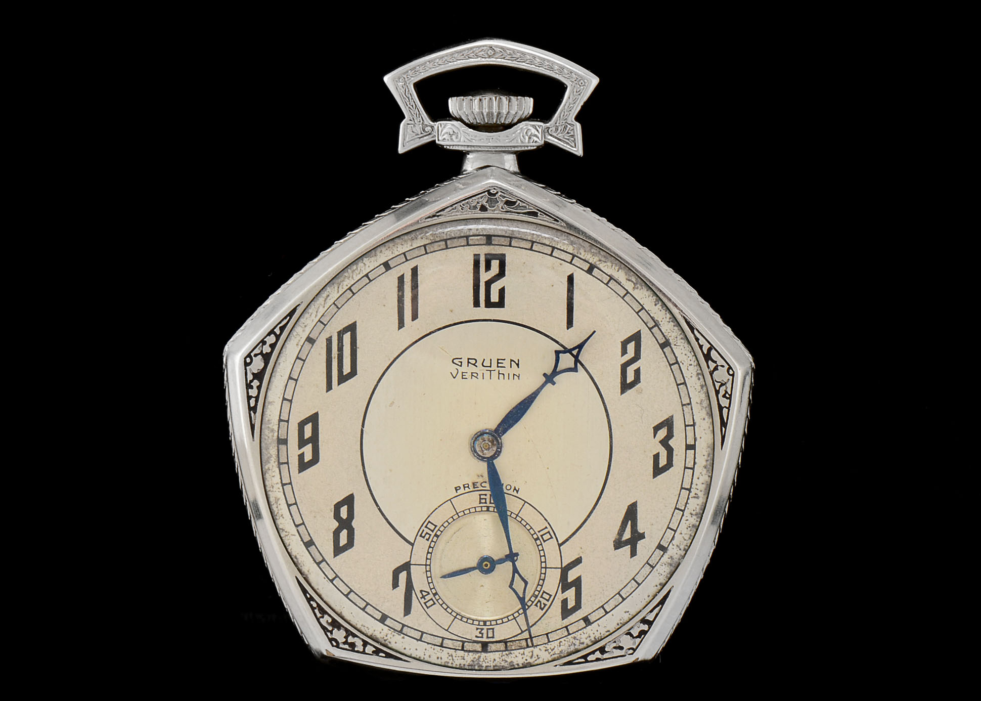 gruen verithin pentagon pocket watch