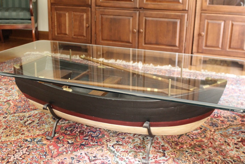 Bob Timberlake Glass Topped Coffee Table With Drawers EBTH