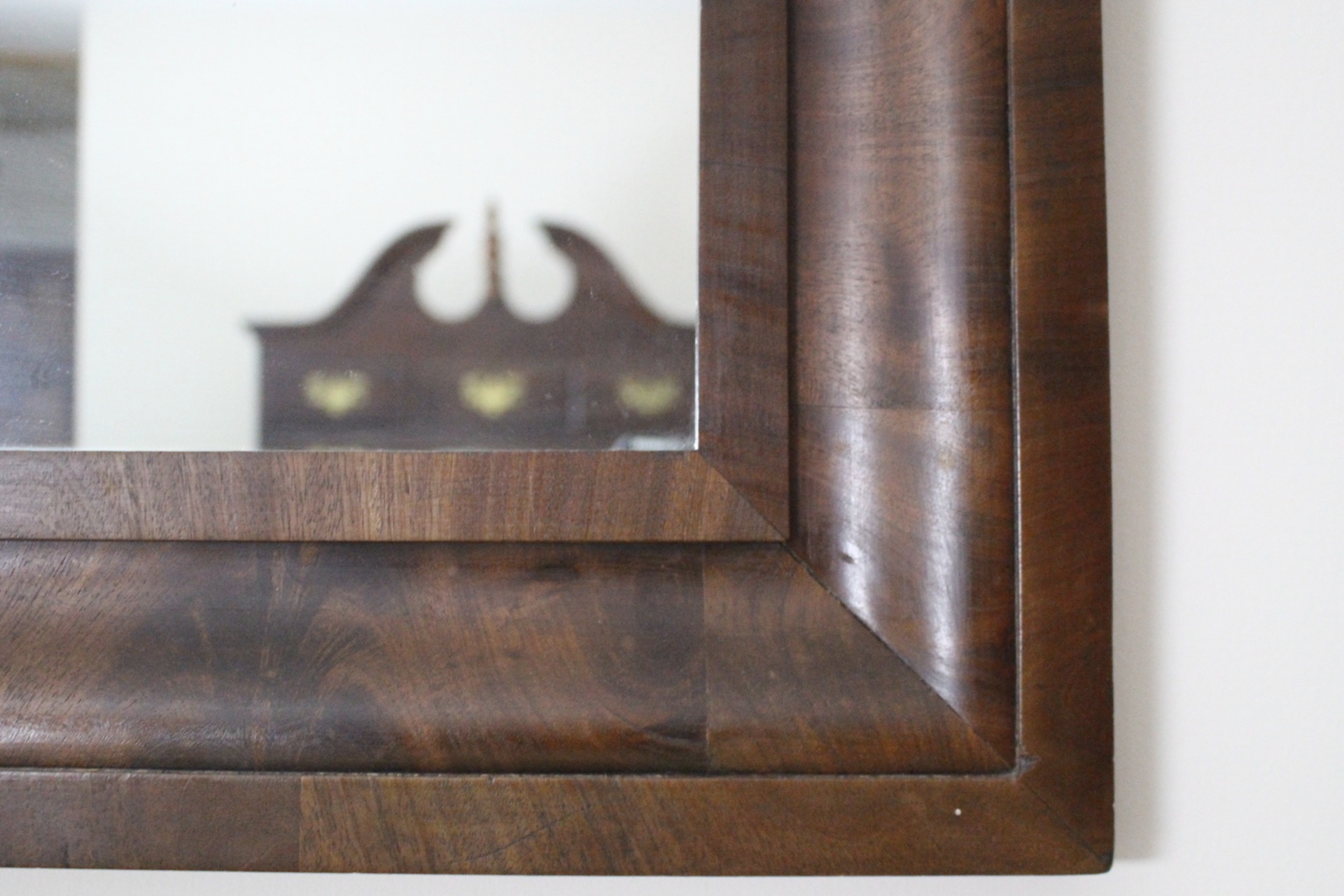 Antique Leaded Mirror with Mahogany veneer Frame EBTH