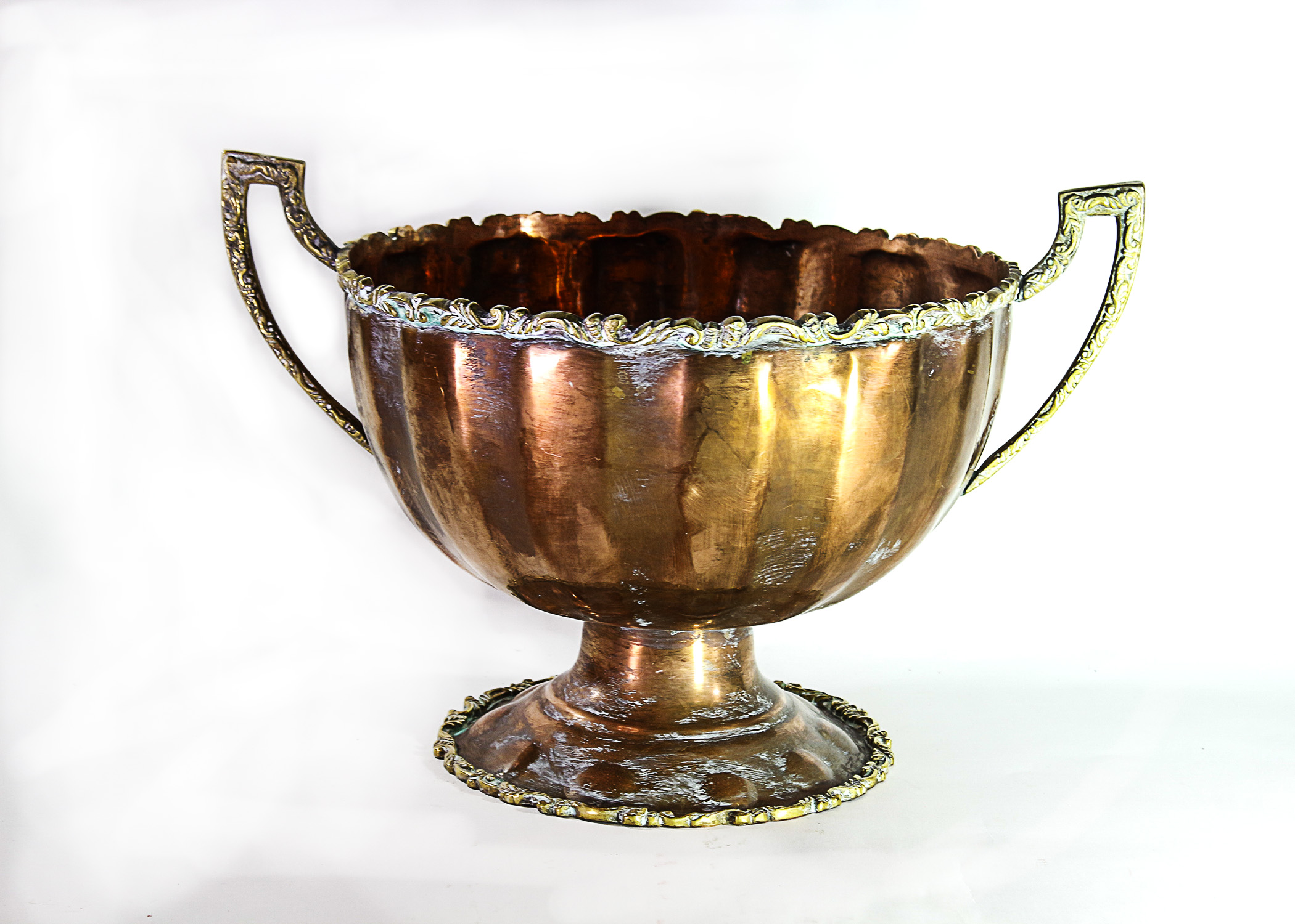 Vintage Copper and Brass A. Lara Punch Bowl EBTH