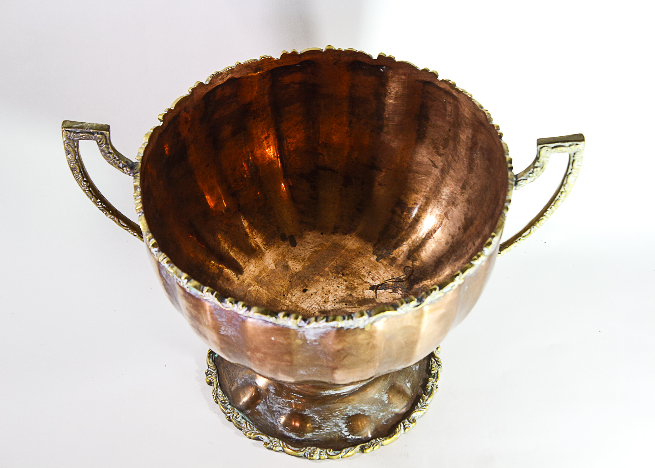 Vintage Copper and Brass A. Lara Punch Bowl EBTH