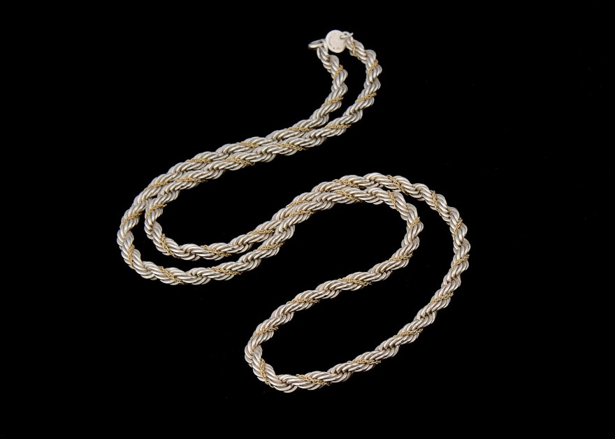 Tiffany & Co. Sterling and 18K Yellow Gold Rope Chain ... (880 x 906 Pixel)