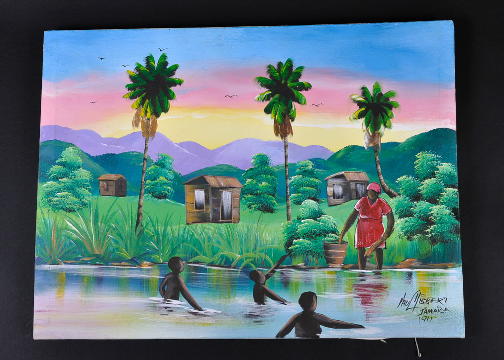 Original Signed Paul Hibbert of Jamaica Acrylic Painting EBTH