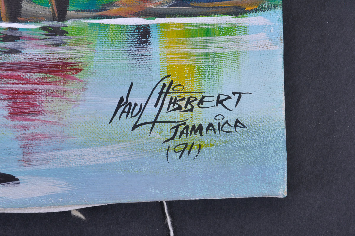 Original Signed Paul Hibbert of Jamaica Acrylic Painting EBTH