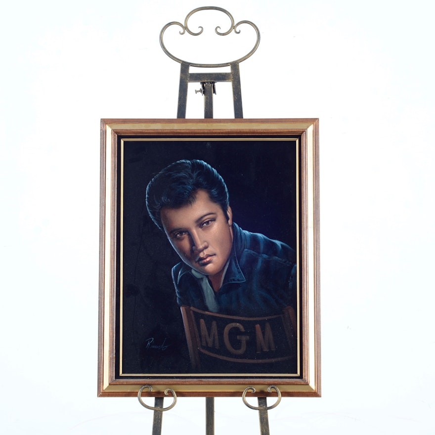 Velvet Elvis Framed Painting Ebth