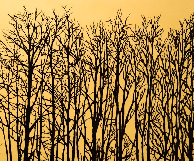 Letterman Graphic Painting of Sunset and Trees EBTH