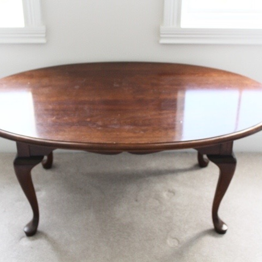 Pennsylvania House Furniture Walnut Oval Coffee Table Ebth