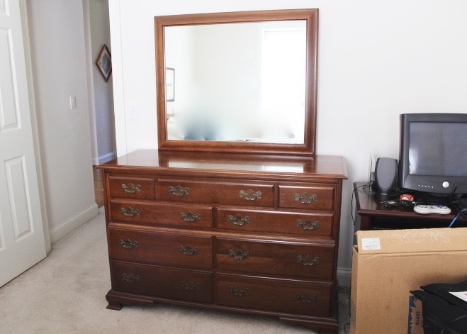 Vintage Kling Solid Cherry Dresser With Mirror EBTH