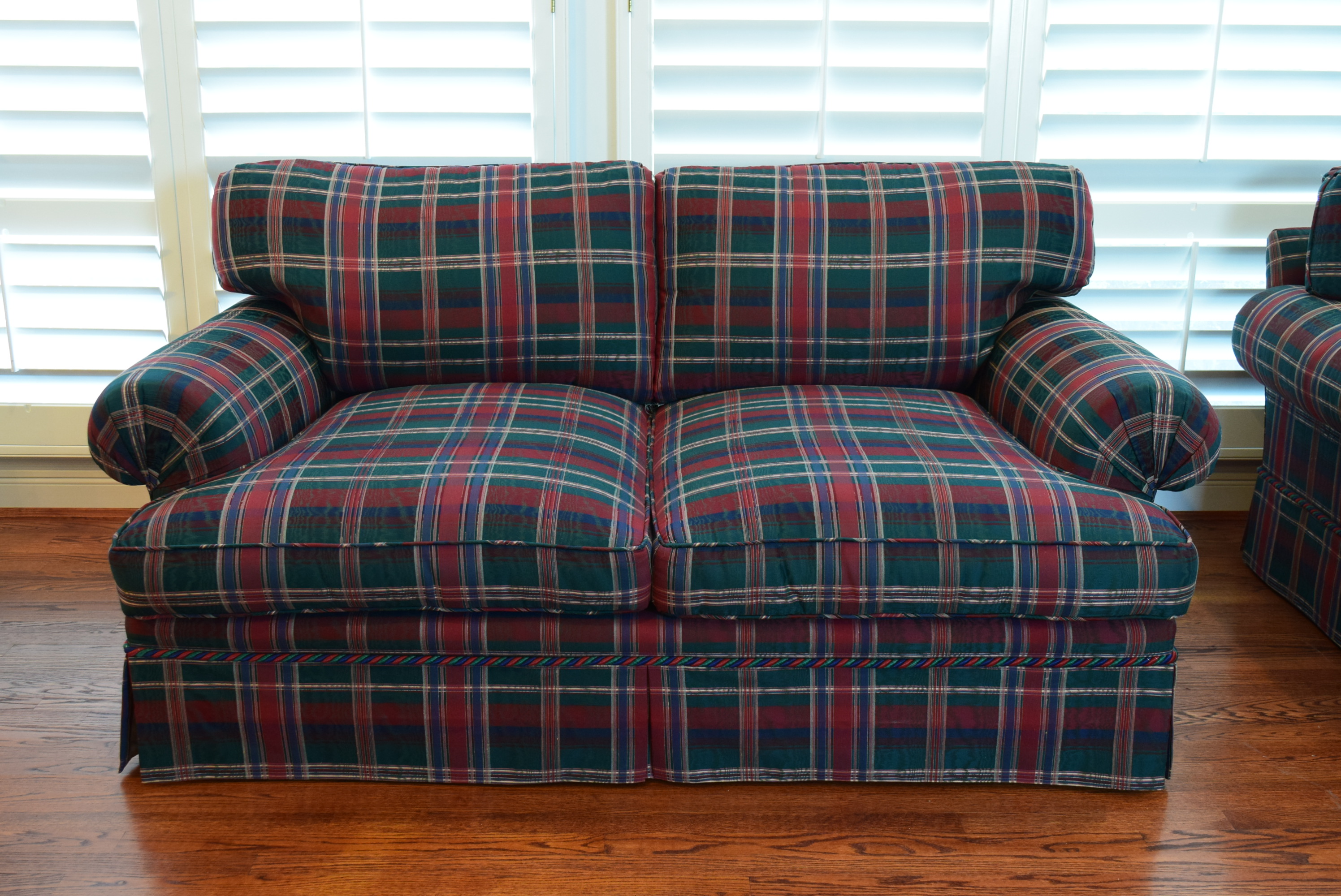 Plaid Upholstered Loveseat EBTH
