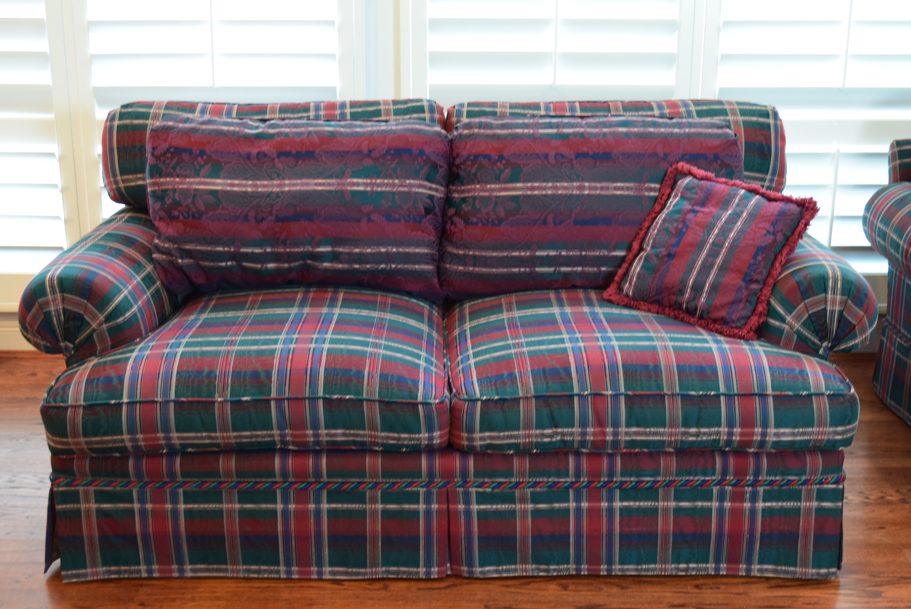 Plaid Upholstered Loveseat EBTH