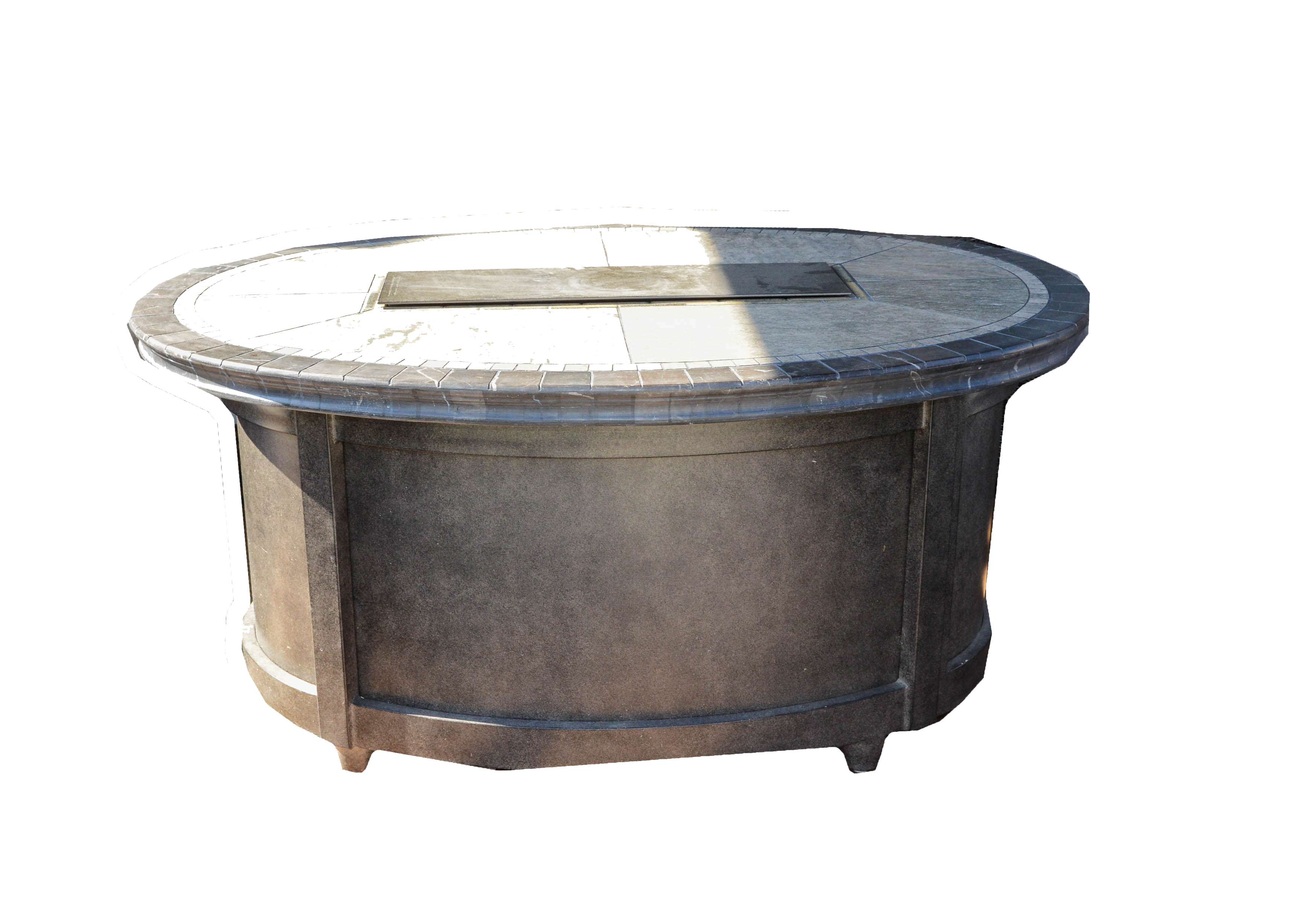 2015 Kirkland Porcelain Fire Pit Patio Table Ebth